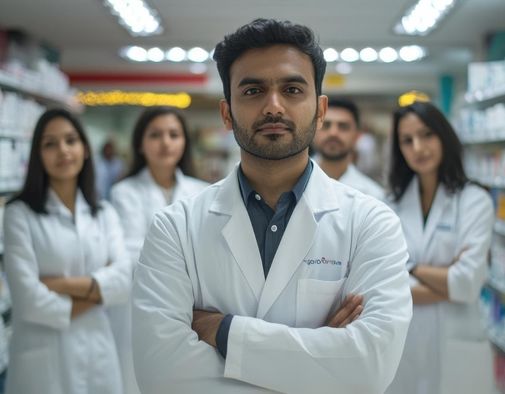 pharma team standing