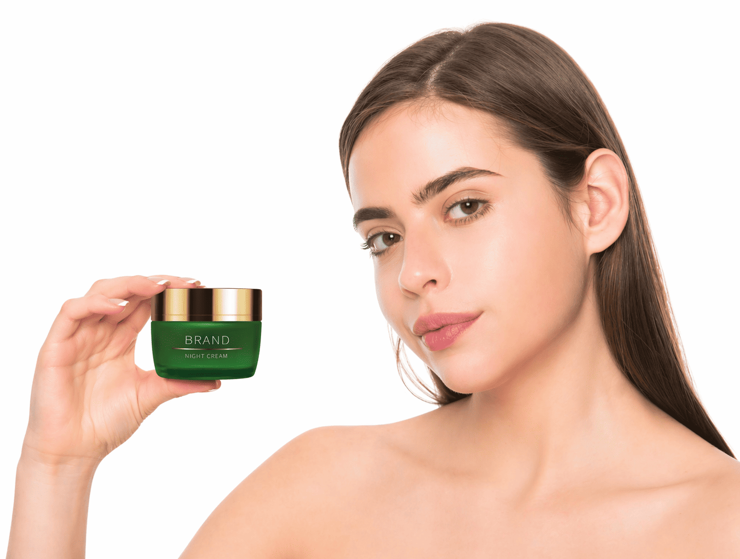 girl with cream jar in her hand