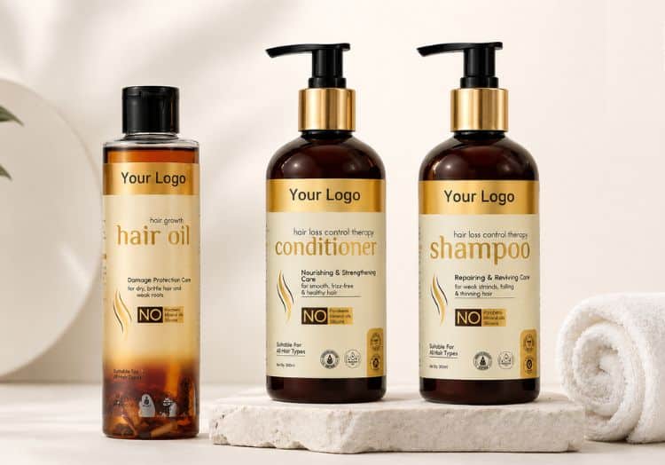 haircare products on table